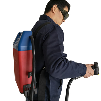 10KG Dış Çatı Duvar Temizleme Lazer Makinesi 100W Sırt Çantası Lazer Pas Temizleme